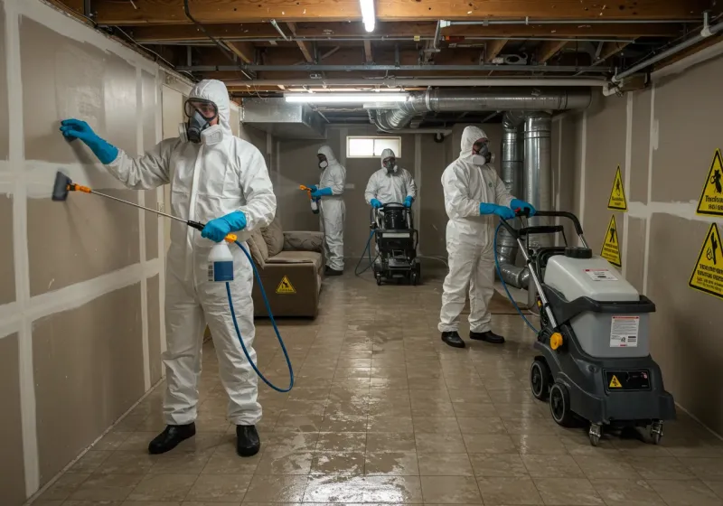 Basement Moisture Removal and Structural Drying process in Mount Holly, VT